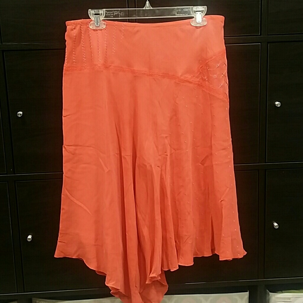 Lane Bryant Silk Assymetrical skirt new
